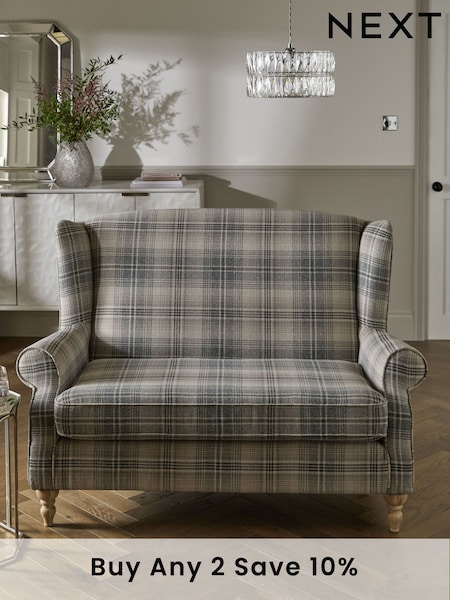 Versatile Check Nevis Grey Sherlock 2 Seater Sofa (A19423) | £775