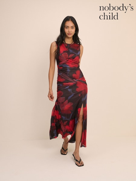 Red - Nobodys Child Sleeveess Tammy Midi Dress