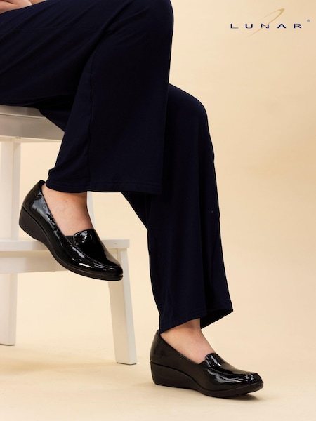 Lunar Black Elsbeth Patent Shoes (A23834) | £30