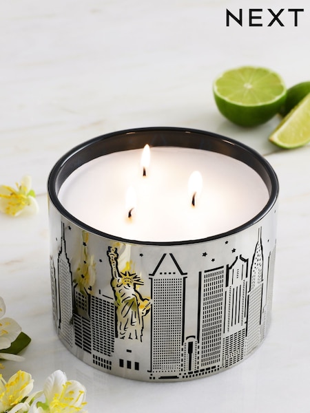 Moonlight Amber & Jasmine Collection Luxe New York 3 Wick Scented Candle (A28800) | £20