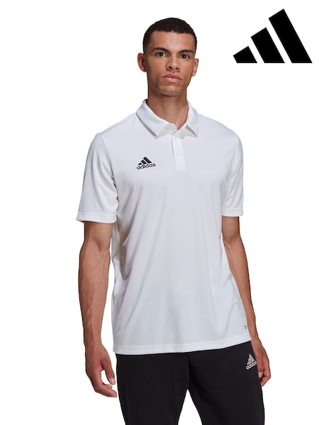 adidas White Entrada 22 Polo Shirt (A31429) | £23