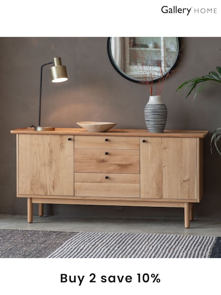Gallery Home Natural Columbia 2 Door 3 Drawer Sideboard (A33305) | £985