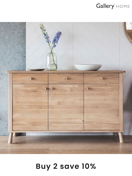 Gallery Home Natural Virginia 3 Door 3 Drawer Sideboard (A33316) | £1,165