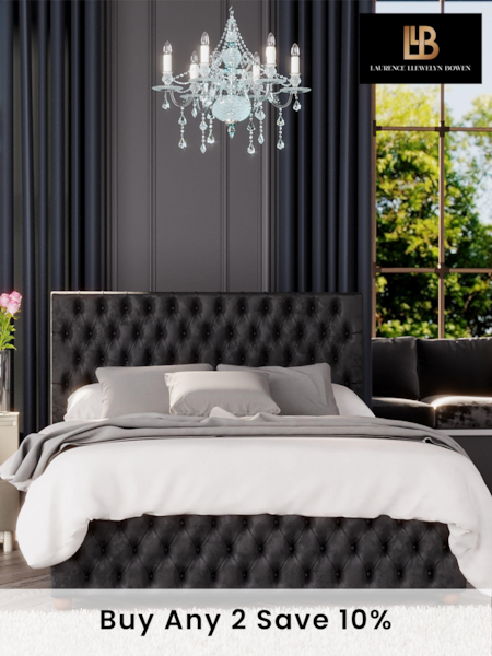 Laurence Llewelyn-Bowen Black Seren End Lift Ottoman Storage Bed (A33326) | £647 - £1,017