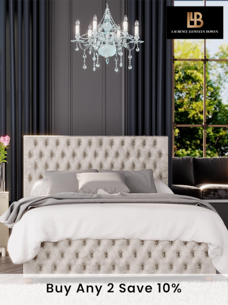 Laurence Llewelyn-Bowen Pearl White Seren End Lift Ottoman Storage Bed (A33328) | £585 - £920