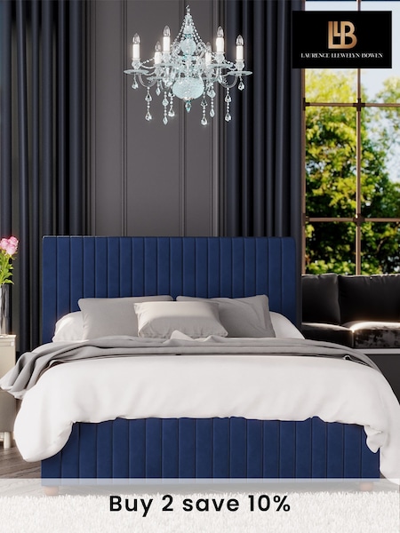 Laurence Llewelyn-Bowen Navy Blue Estella End Lift Ottoman Storage Bed (A33329) | £565 - £825
