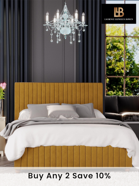 Laurence Llewelyn-Bowen Ochre Yellow Estella End Lift Ottoman Storage Bed (A33330) | £565 - £825