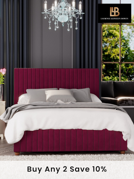 Laurence Llewelyn-Bowen Burgundy Red Estella End Lift Ottoman Storage Bed (A33331) | £632 - £922