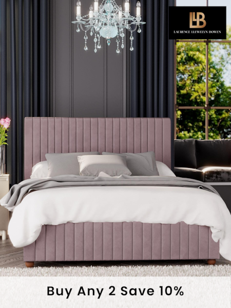 Laurence Llewelyn-Bowen Blush Pink Estella End Lift Ottoman Storage Bed (A33333) | £625 - £910