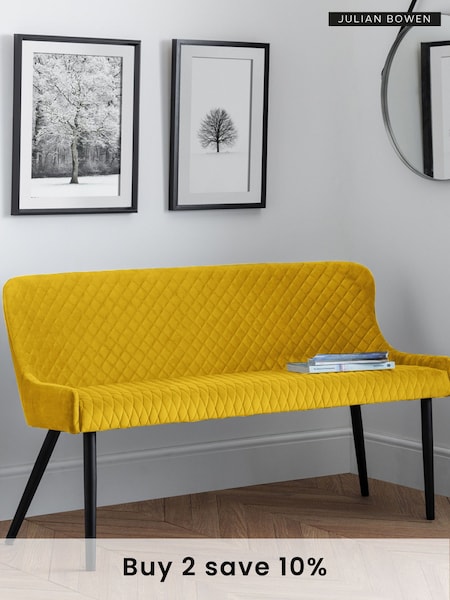 Julian Bowen Mustard Yellow Luxe High Back Bench (A36908) | £330