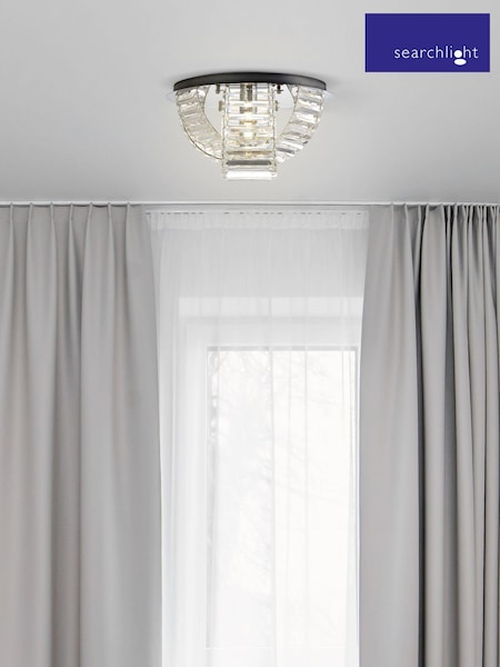 Searchlight Chrome Archer 2 Light Venetian Flush Ceiling Light (A36998) | £53