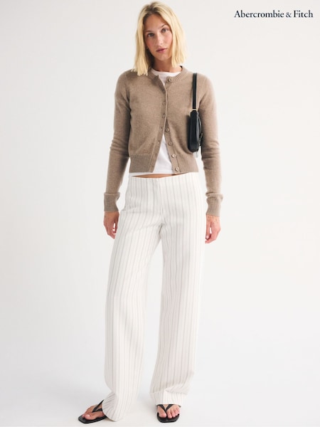 White - Abercrombie & Fitch Clean Wide Leg Trousers