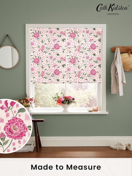 Cath Kidston Pink Tea Rose Made To Measure Roman 100% Cotton Blinds (A38161) | £75