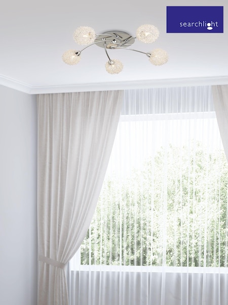Searchlight Chrome Rowan 5 Light Flush Ceiling Light (A38431) | £42