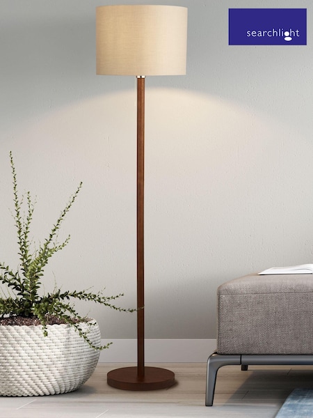 Searchlight Brown Pia Dark Wood Floor Lamp (A38547) | £126