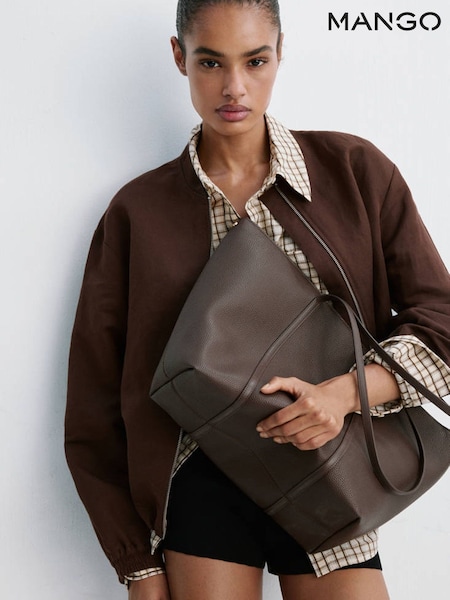 Brown - Mango Large Tote Bag