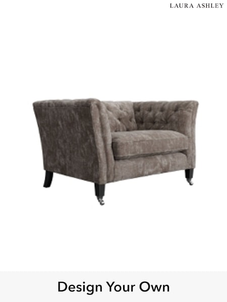 Kingsley Velvet/Pale French Grey Chatsworth Button Back By Laura Ashley (A39221) | £1,150