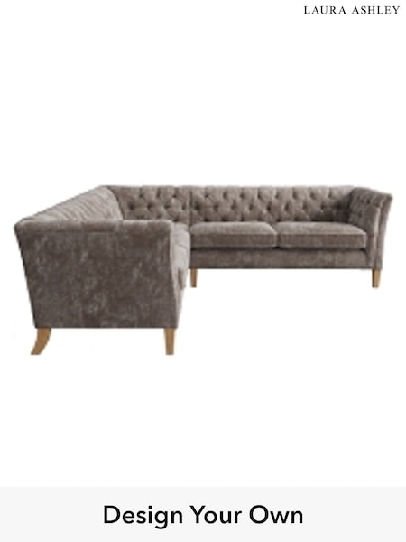 Kingsley Velvet/Pale French Grey Chatsworth Button Back By Laura Ashley (A39221) | £650 - £3,050