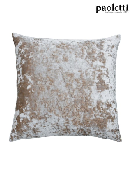 Riva Paoletti Oyster White 55 x 55cm Verona Crushed Velvet Cushion (A40571) | £17