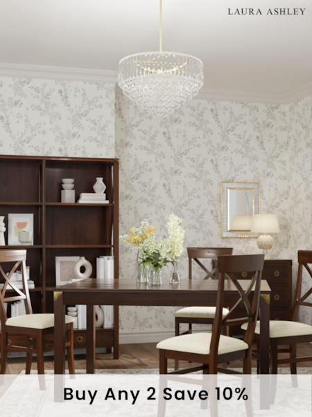 Laura Ashley Dark Chestnut Balmoral 4-6 Seater Fixed Dining Table (A40624) | £795