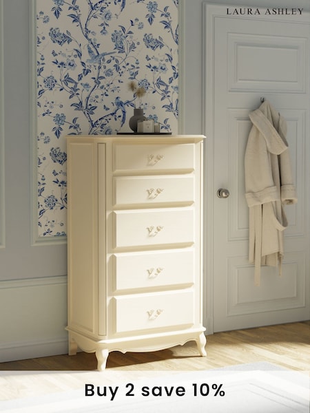 Laura Ashley Ivory Provencale 5 Drawer Tall Chest (A40747) | £1,150