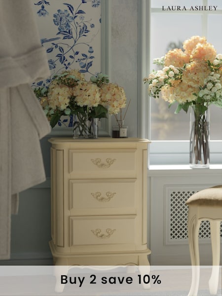 Laura Ashley Ivory Provencale 3 Drawer Bedside Chest (A40750) | £445