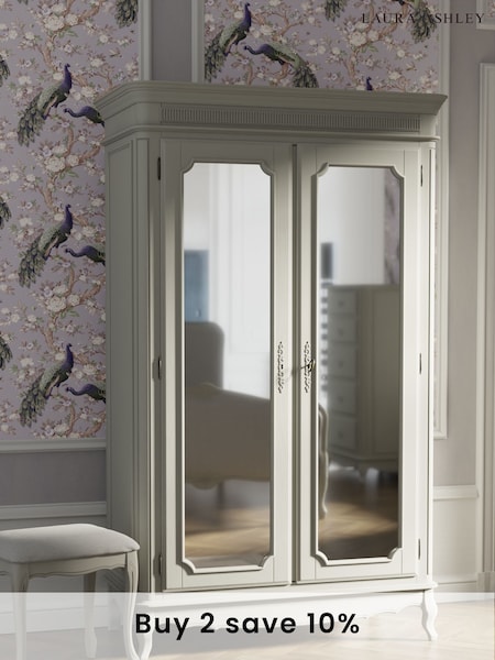 Laura Ashley Dove Grey Provencale Double Mirrored Wardrobe (A40767) | £2,000