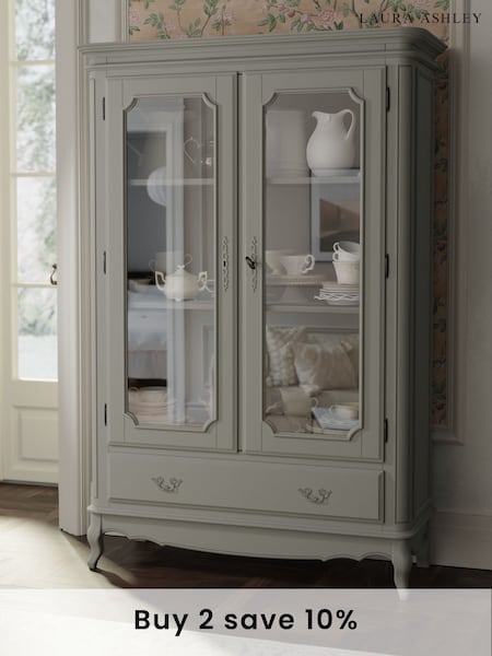 Laura Ashley Dove Grey Provencale 2 Door 1 Drawer Display Unit (A40768) | £1,875