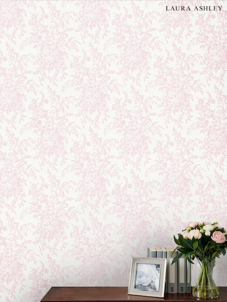 Laura Ashley Pink Picardie 10M Wallpaper (A40845) | £46