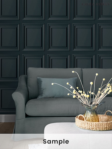 Laura Ashley Dark Seaspray Redbrook A4 Wallpaper Sample (A41269) | £1