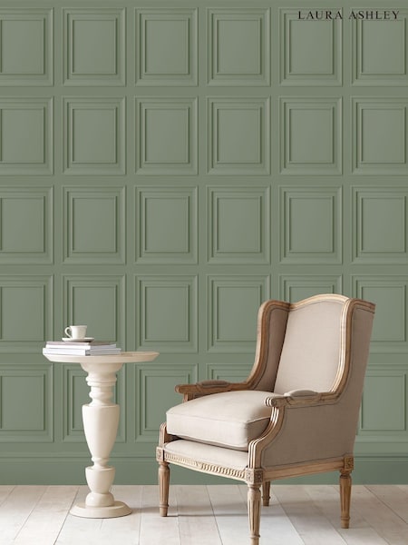 Laura Ashley Sage Green Redbrook A4 Wallpaper Sample (A41270) | £1