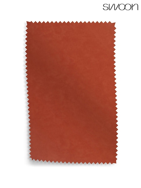 Swoon Burnt Orange Easy Velvet Upholstery Swatch (A41300) | £0