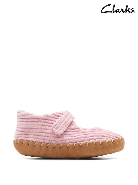 Clarks Pink E Fit Corduroy Baby Soft Strap Shoes (A42811) | £28