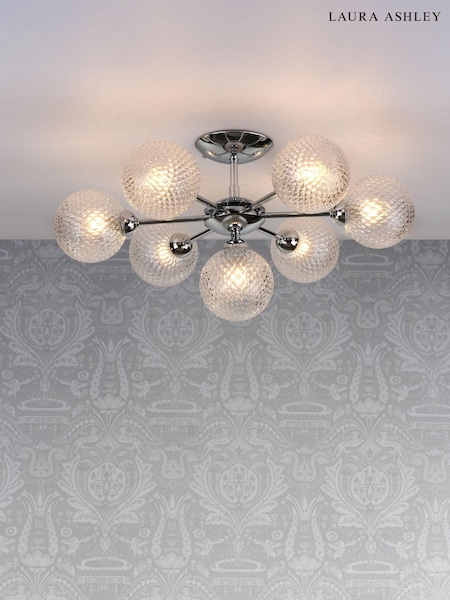 Laura Ashley Polished Chrome Atherton 7 Light Semi Flush Ceiling Light (A42825) | £199