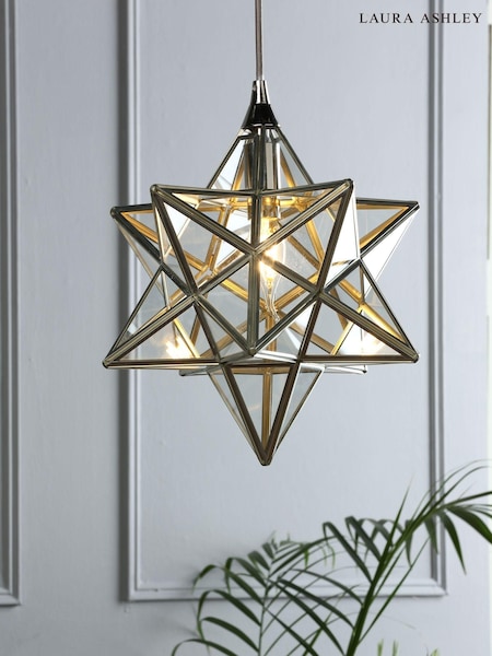 Laura Ashley Silver Star Pendant Ceiling Light (A42833) | £185
