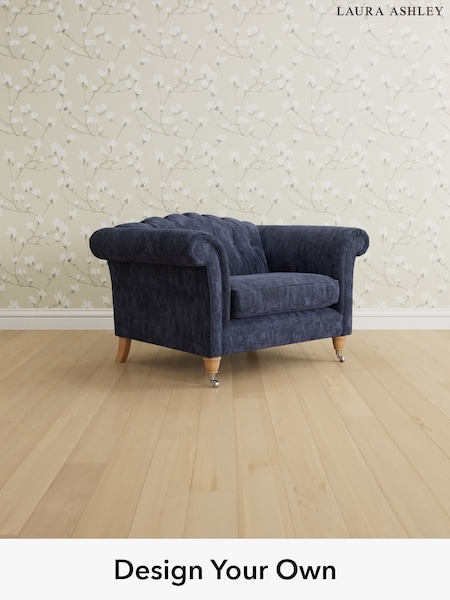 Kingsley Velvet/Midnight Navy Gloucester Button Back By Laura Ashley (A43436) | £1,100