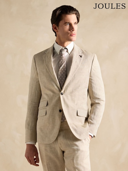 Joules Neutral Slim Textured Suit Jacket (A43729) | £114