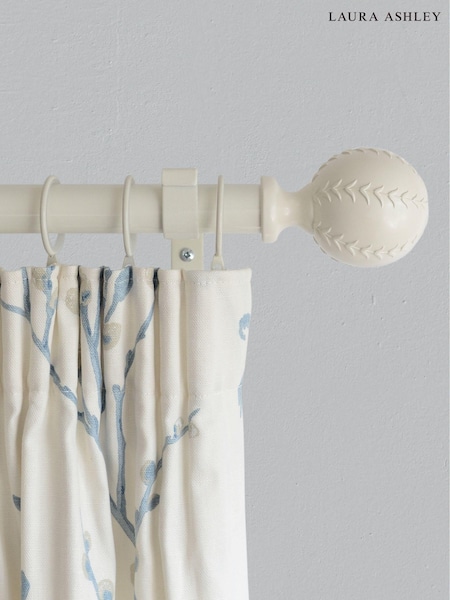 Laura Ashley Cream 28mm Metal Curtain Pole With Swirl Finial (A44598) | £40 - £65
