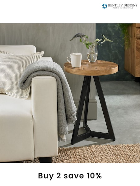 Bentley Designs Natural Ellipse Rustic Oak Lamp Table (A47389) | £190