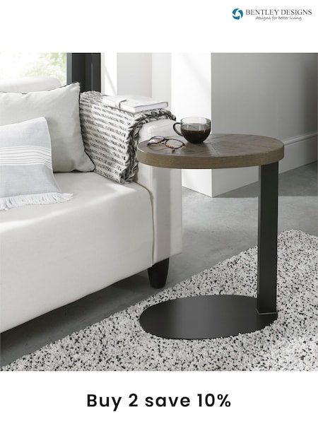 Bentley Designs Grey Ellipse Fumed Oak Sofa Table (A47397) | £180