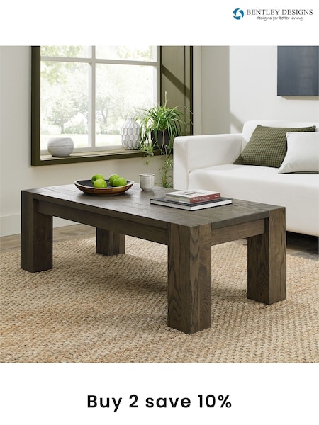 Bentley Designs Grey Logan Fumed Oak Coffee Table (A47407) | £480