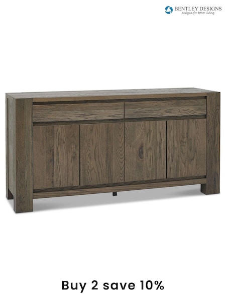 Bentley Designs Grey Logan Fumed Oak Wide Sideboard (A47408) | £1,100