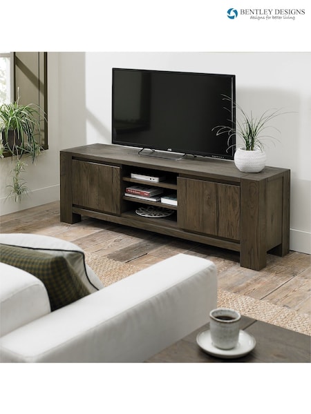 Bentley Designs Grey Logan Fumed Oak Entertainment Unit (A47410) | £750