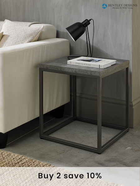 Bentley Designs Grey Renzo Zinc Dark Grey Side Table (A47423) | £170