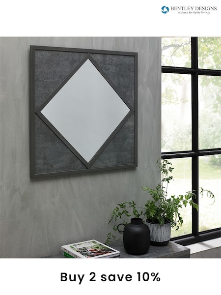 Bentley Designs Grey Renzo Zinc Dark Grey Wall Mirror (A47426) | £160