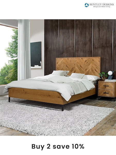 Bentley Designs Natural Riva Oak Panel Bedstead (A47458) | £760 - £900