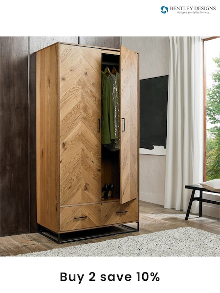 Bentley Designs Natural Riva Natural Oak Double Wardrobe (A47465) | £860