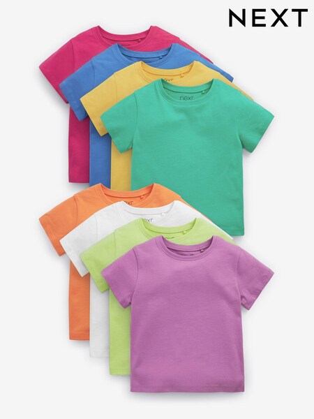 Multi Brights 8 Pack Cotton T-Shirts (3mths-7yrs) (A48155) | £7 - £10