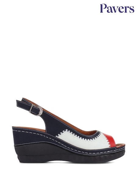Pavers Blue Wedge Sandals (A48309) | £35