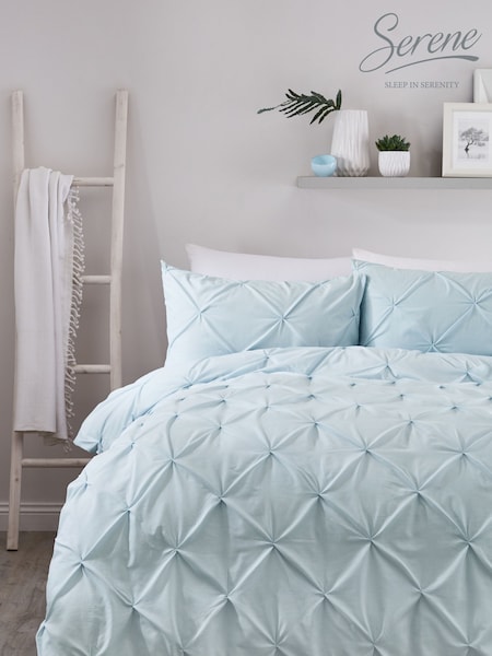 Serene Blue Lara Duvet Cover And Pillowcase Set (A52500) | £25 - £45